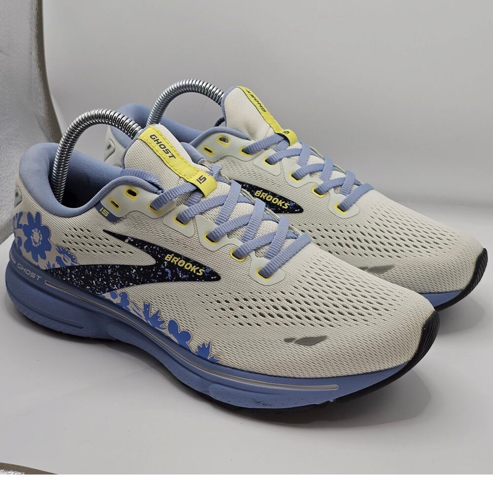 Brooks Ghost 15 Bloom Pack Ice Rain Ebony Blue Floral Womens 9 B UK 7 Shoes